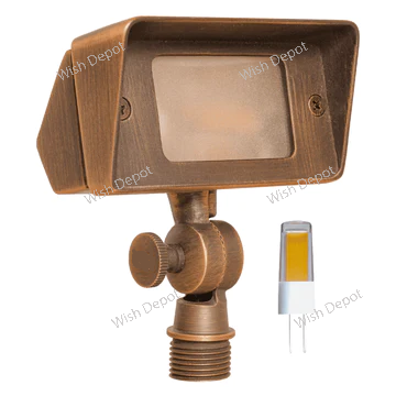 FPB01 4x/8x/12x Package Brass Rectangular LED Directional Flood Light Adjustable Lighting 5W 3000K Bulb