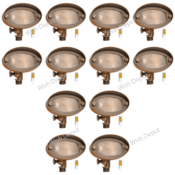 FPB03 4x/8x/12x Package Brass Oval LED Directional Flood Light Adjustable Lighting 5W 3000K Bulb