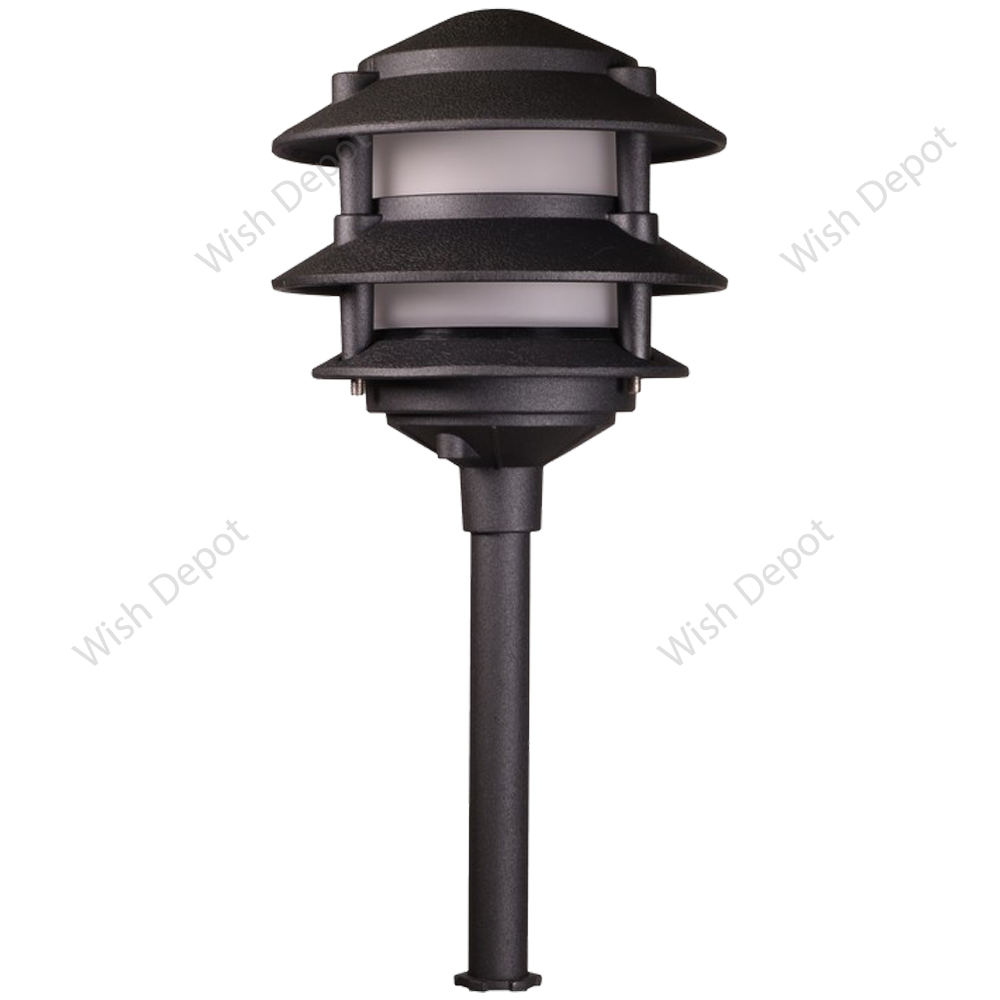 Aluminum Low Voltage Landscape Lighting 3 Tier Pagoda Path Light