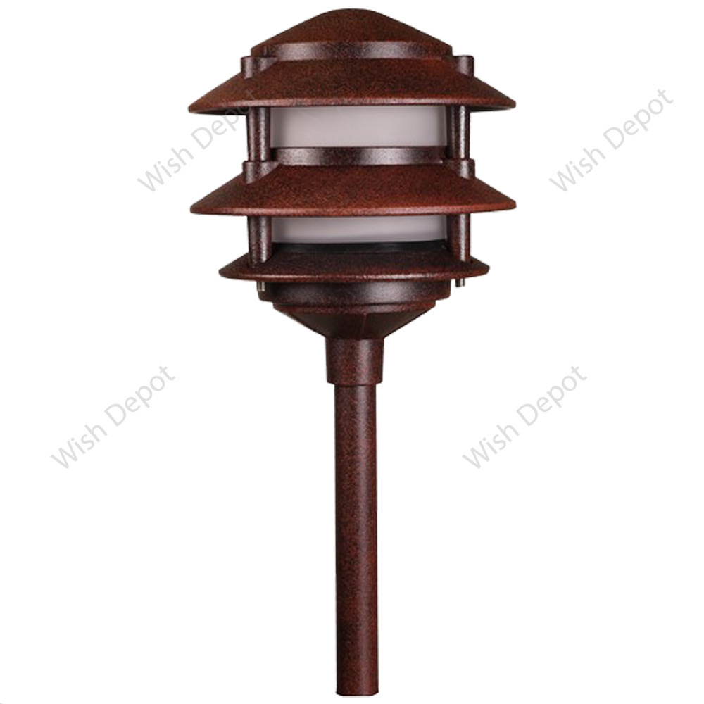 Aluminum Low Voltage Landscape Lighting 3 Tier Pagoda Path Light