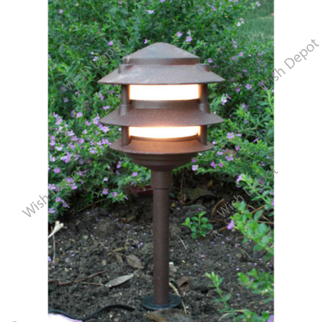 Aluminum Low Voltage Landscape Lighting 3 Tier Pagoda Path Light