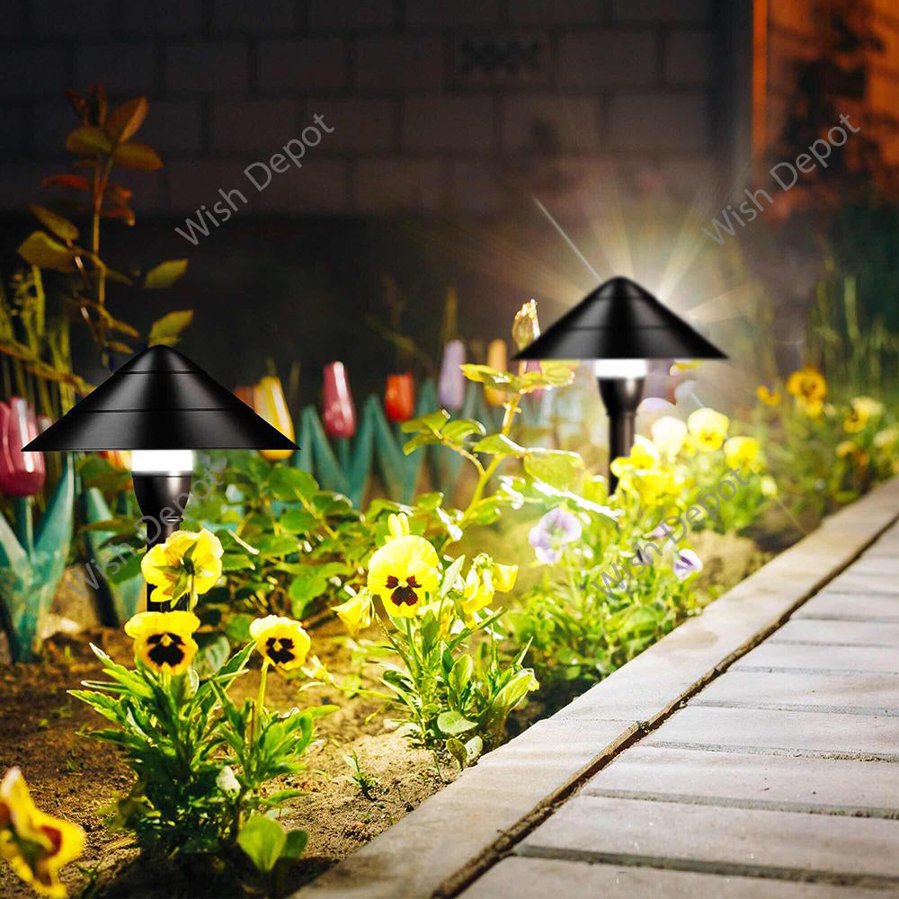 Mushroom LED Path Light Beaded Swivel Hat Landscape Fixture