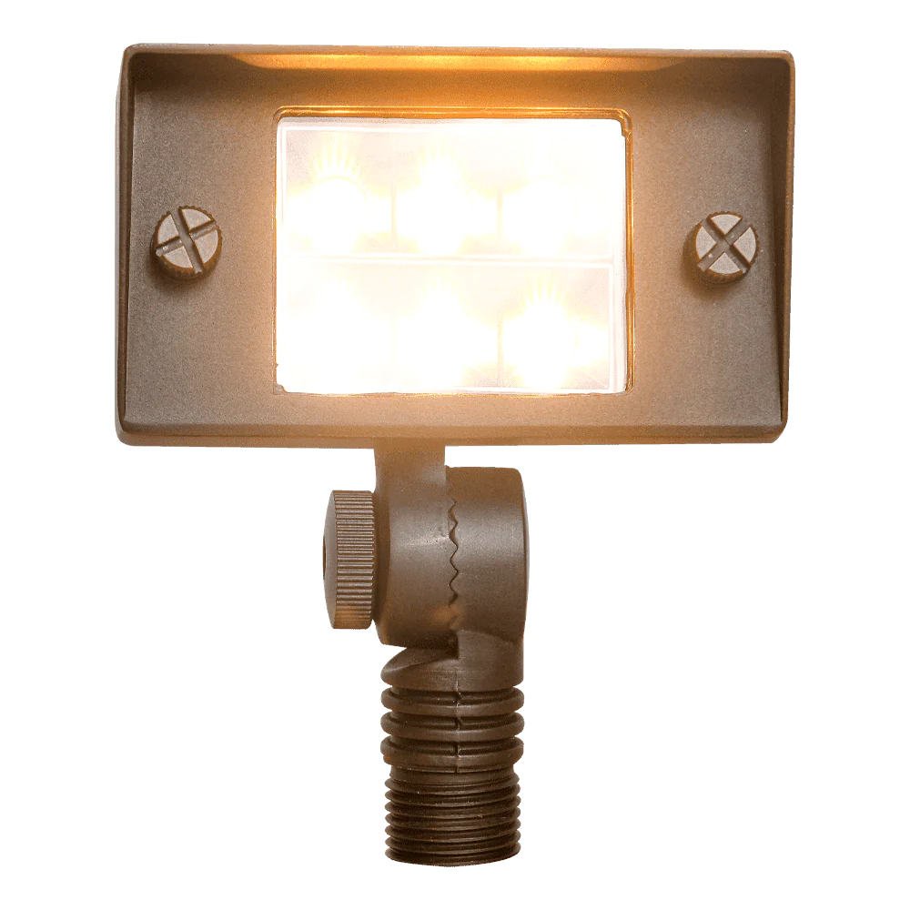 Brass Rectangular Built-In Adjustable 2W-7W LED Flood Light