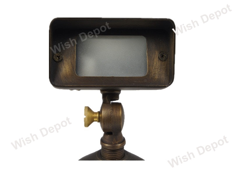 Brass Rectangular LED Directional Flood Light Adjustable Lighting