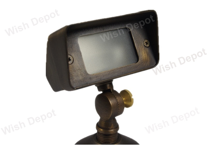 Brass Rectangular LED Directional Flood Light Adjustable Lighting