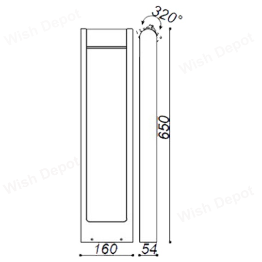 Low Voltage LED Rectangular Adjustable Bollard Light Landscape Pathway Lighting