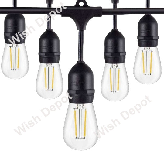 ED Low Voltage Bistro String Lights 48 FT Outdoor Weatherproof 12V Edison Bulbs