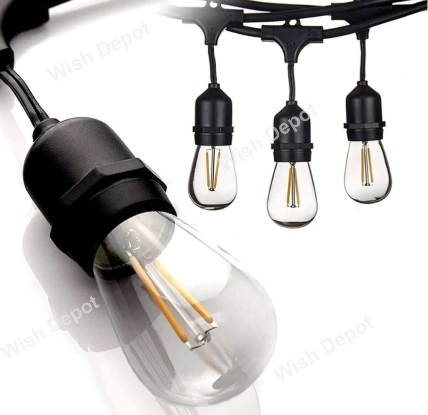 ED Low Voltage Bistro String Lights 48 FT Outdoor Weatherproof 12V Edison Bulbs