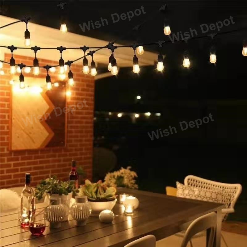 ED Low Voltage Bistro String Lights 48 FT Outdoor Weatherproof 12V Edison Bulbs