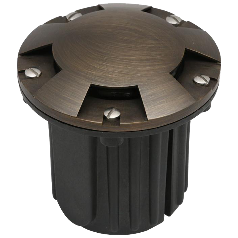 Cast Brass Low Voltage Round 5-Directional LED In-ground Light IP65 Wa